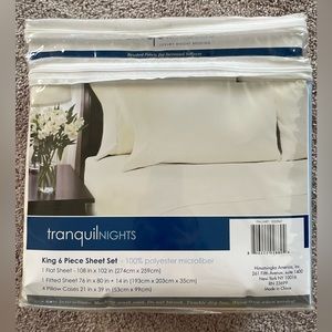 King size 6 piece sheet set